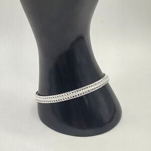 Silver Plated Bracelet Mens Braided 6mm Birthday Valentine's Gift